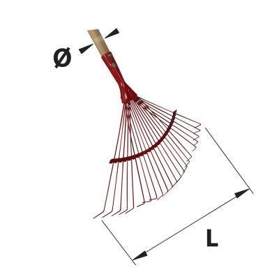 MERMIER Balai gazon fil rond 20 dents renf. avec manche longueur 150cm Ø25mm