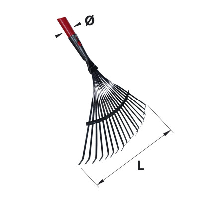 MERMIER Balai gazon fil plat 22 dents avec manche longueur 150cm Ø25mm