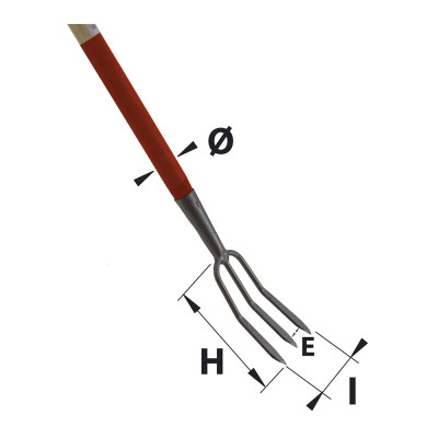 MERMIER Fourche à rosier 3 dents avec manche longueur 110cm Ø28mm