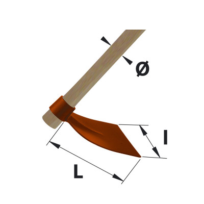 MERMIER Houe Lorraine 14mm avec manche longeur 110cm Ø35mm