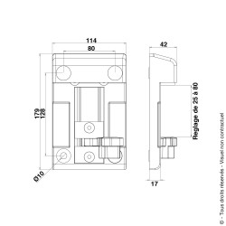 Sabot Composite rectangulaire hauteur 40 avec basculeur