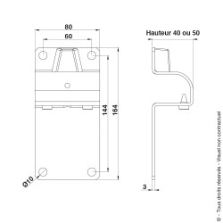 Sabot en Acier zingué  pour portail motorisé