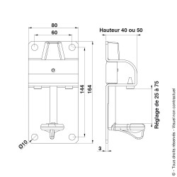 Sabot en Acier zingué avec basculeur Cupro-aluminium et butée en caoutchouc