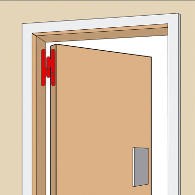 AFBAT Paumelle bois bout rond 140x70 modèle gauche zingué blanc