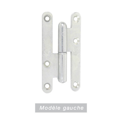 AFBAT Paumelle bois bout rond 140x70 modèle gauche zingué blanc