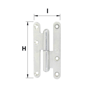 AFBAT Paumelle bois bout rond 140x70 modèle droit zingué blanc