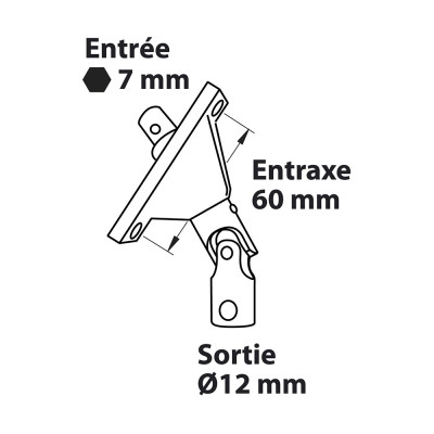 AFBAT Sortie de caisson 90° + double cadran chrome