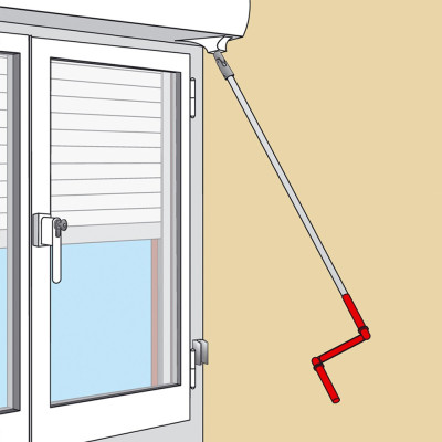AFBAT Poignée de manivelle gris - pour tringle 6 pans 10 mm