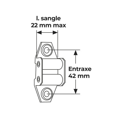 AFBAT Guide sangle vertical largeur 20/22mm en acier pour volet roulant
