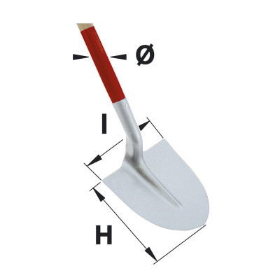 MERMIER Pelle terrassier ronde 29cm acier zingué avec manche longueur 110cm Ø36mm