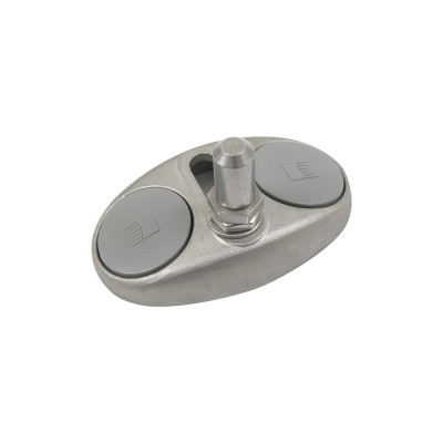 Crapaudine en inox antiglissement avec cache-vis pour portail battant.
