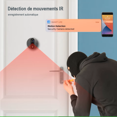 TORBEL Judas Numérique Connecté Wi-Fi – Écran LCD et Caméra de Porte Intégrée