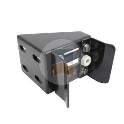 Boîtier en Aluminium quatre points de fixation avec U pour serrure de portail coulissant à encastrer, en applique Boîtier en Aluminium quatre points de fixation avec U pour serrure de portail coulissant à encastrer, en applique