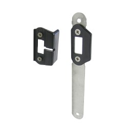 PORTAC Gâche réversible en Inox avec butée et contre-butée pour serrure à encastrer