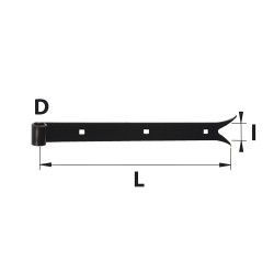 TORBEL Penture queue de carpe 40x5 diamètre 16 TORBEL Penture queue de carpe 40x5 diamètre 16