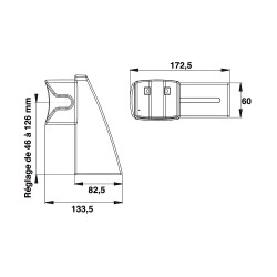 PORTAC Boîtier V de réception en applique en Aluminium pour serrure de portail coulissant motorisé