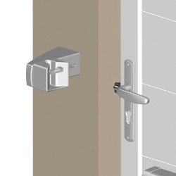 PORTAC Boîtier V de réception en applique en Aluminium pour serrure de portail coulissant motorisé