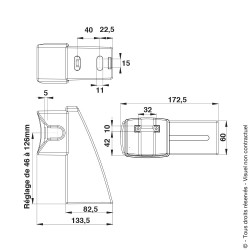 Boîtier V de réception en applique en Aluminium avec gâche pour serrure de portail coulissant à encastrer Boîtier V de réception en applique en Aluminium avec gâche pour serrure de portail coulissant à encastrer