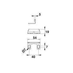 PORTAC Butée en Inox pour serrure en applique à pêne rentrant