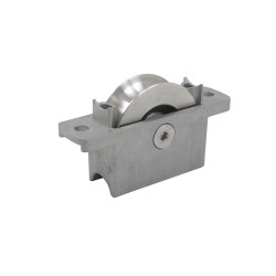 Galet en Acier gorge U sur chape compacte Zamak à encastrer ou en applique