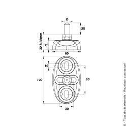 Crapaudine réglable à visser en Inox avec stries antiglissement et cache-vis Crapaudine réglable à visser en Inox avec stries antiglissement et cache-vis