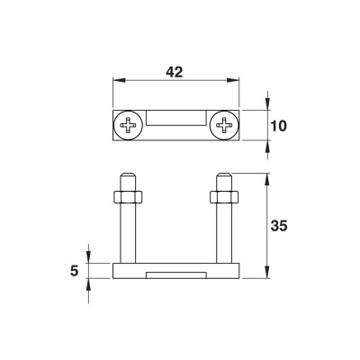 PORTAC Gâche en Inox pour boîtier V de réception de serrure de portail coulissant en applique PORTAC Gâche en Inox pour boîtier V de réception de serrure de portail coulissant en applique