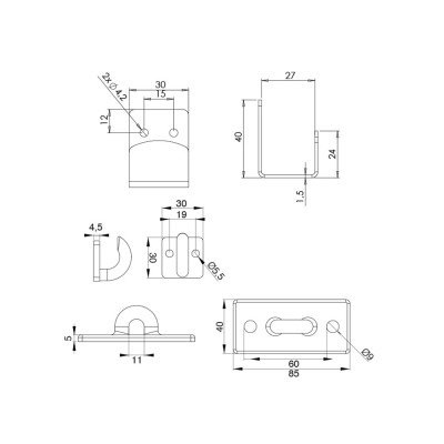 PORTAC Accessoires en Cupro-aluminium pour barre de contreventement PORTAC Accessoires en Cupro-aluminium pour barre de contreventement