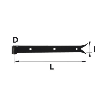 TORBEL Penture queue de carpe 35x4 mm diamètre 14 L700mm noir TORBEL Penture queue de carpe 35x4 mm diamètre 14 L700mm noir