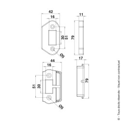 Gâche et butée en Composite pour serrure de portillon Gâche et butée en Composite pour serrure de portillon