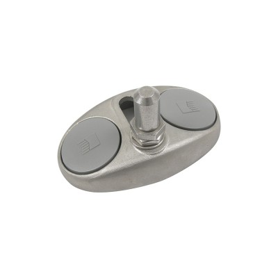 Crapaudine en inox antiglissement avec cache-vis pour portail battant.