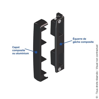 PORTAC - GACHE PORTAIL CAPOT ALU BLAN 9016