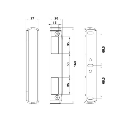 PORTAC - GACHE PORTAIL CAPOT ALU BLAN 9016