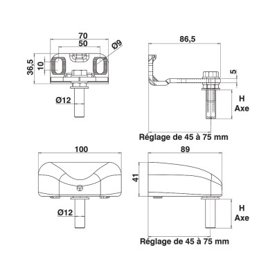 PORTAC GOND EQU'INOX HORIZ L27+CACHE POLYA 9005