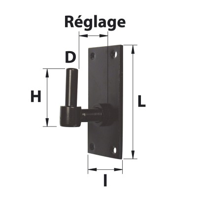 AFBAT Gond sur platine réglable bout carré D14
