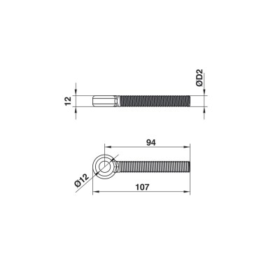 PORTAC GOND A OEIL SIMPLE A CHEVILLER L94mm