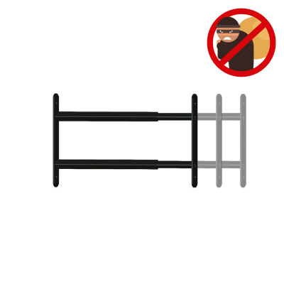 AFBAT GRILLE DE DEFENSE EXTENSIBLE 2 barreaux 48 à 90cm noir