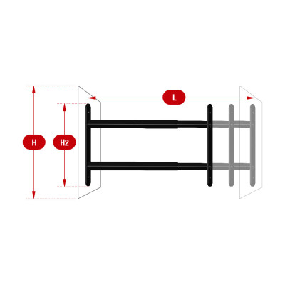 AFBAT GRILLE DE DEFENSE EXTENSIBLE 2 barreaux 48 à 90cm noir
