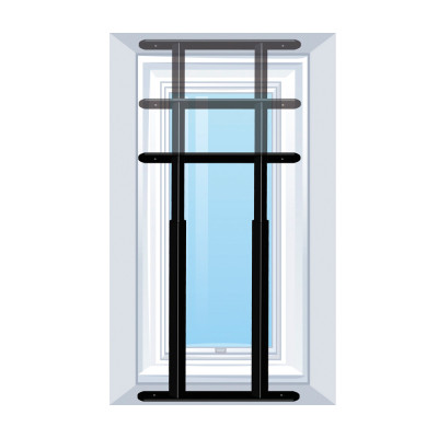 AFBAT GRILLE DE DEFENSE EXTENSIBLE 2 barreaux 48 à 90cm noir