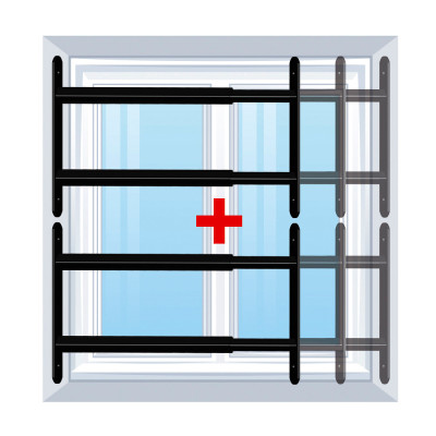 AFBAT GRILLE DE DEFENSE EXTENSIBLE 2 barreaux 48 à 90cm noir